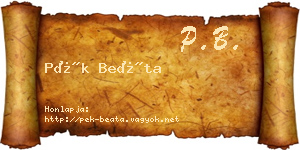 Pék Beáta névjegykártya
