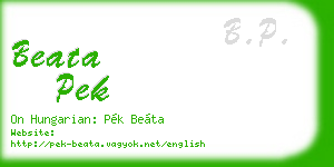 beata pek business card